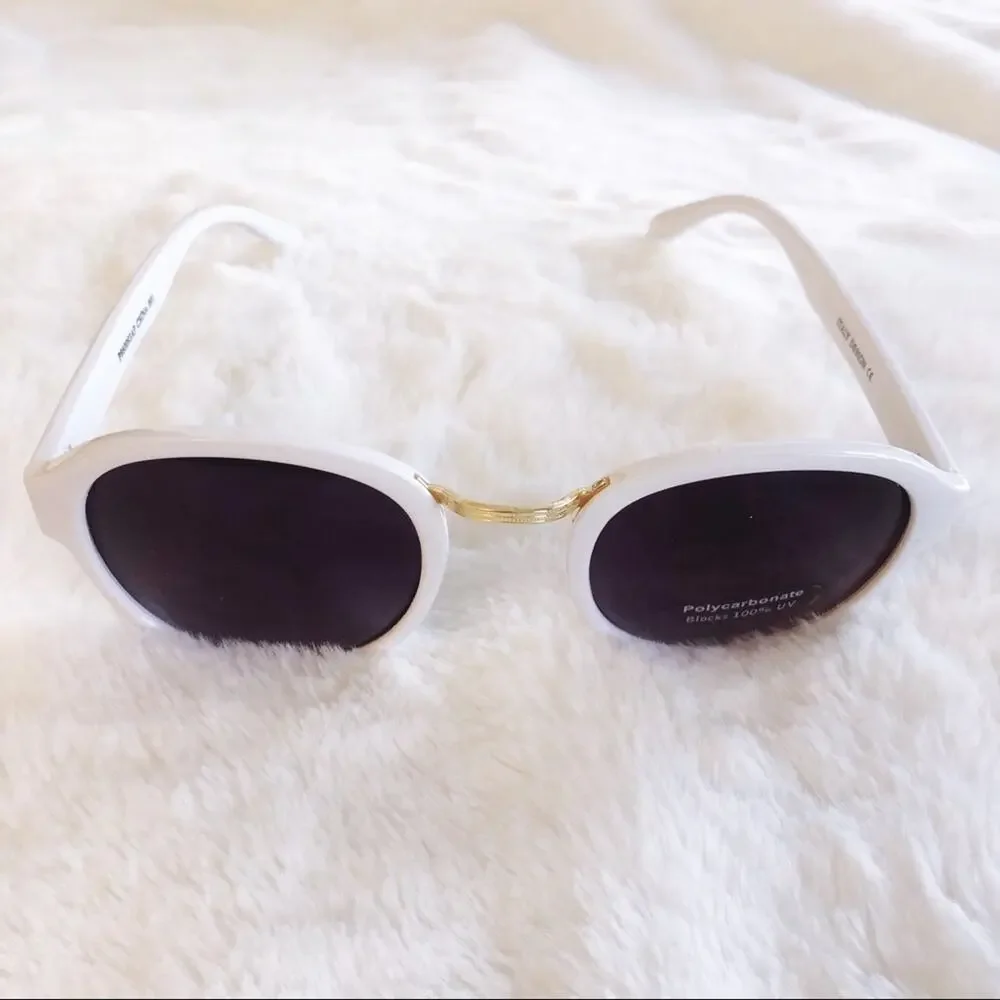 Mya White Round Fashion Sunglasses